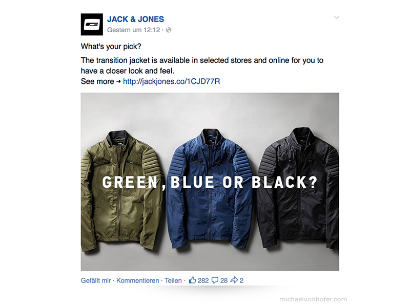 Jack&Jones Facebook post