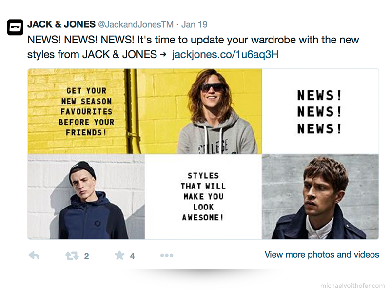 Jack&Jones Twitter post